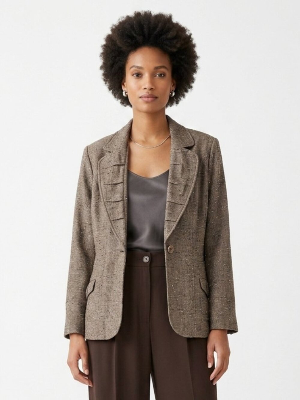 Coldwater Creek Jacket Blazer Brown Academia Office Casual 18